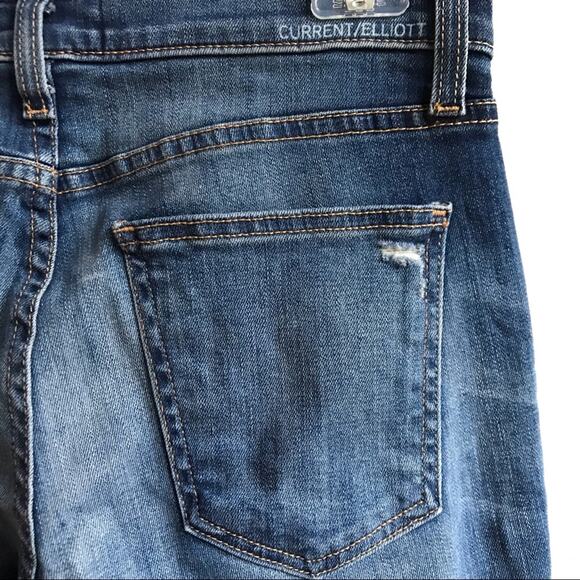 Current/Elliott Stiletto Distressed Skinny Jeans Size 27 Mid Rise Destroy Denim - Picture 6 of 8